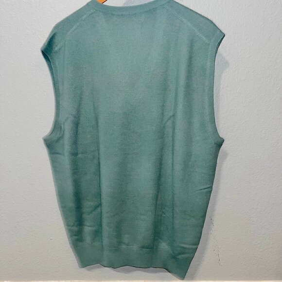 Vintage FAIRWAY & GREENE 100% Cashmere Pull-Over Sweater Vest Master's Green XL - Picture 3 of 6